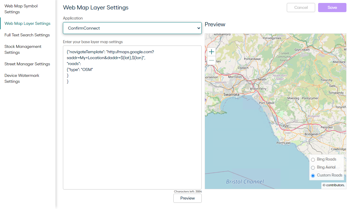 Web Map Layer Setting