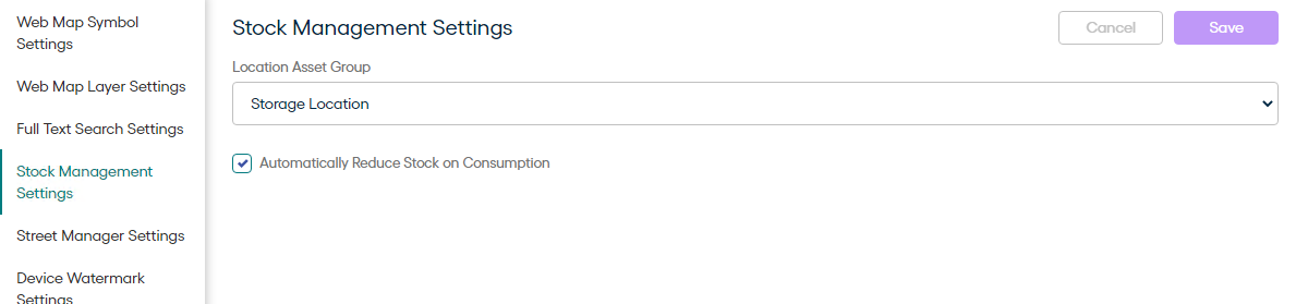 Stock Management Settings