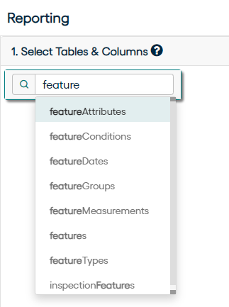 Searching entities in Reporting interface.